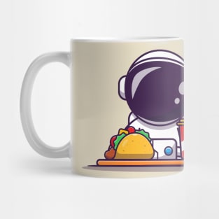 Cute Astronaut With Taco And Soda Mug